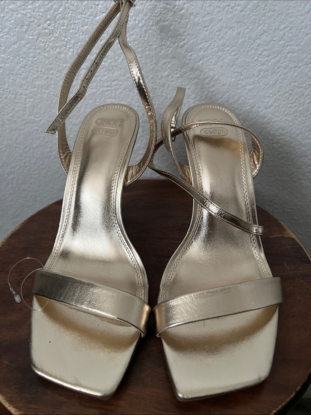 ASOS Metallic Gold Strappy Heeled Sandals
